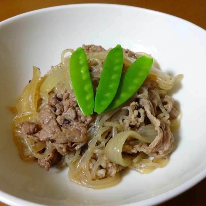 簡単に！牛肉と糸コンニャクの煮物